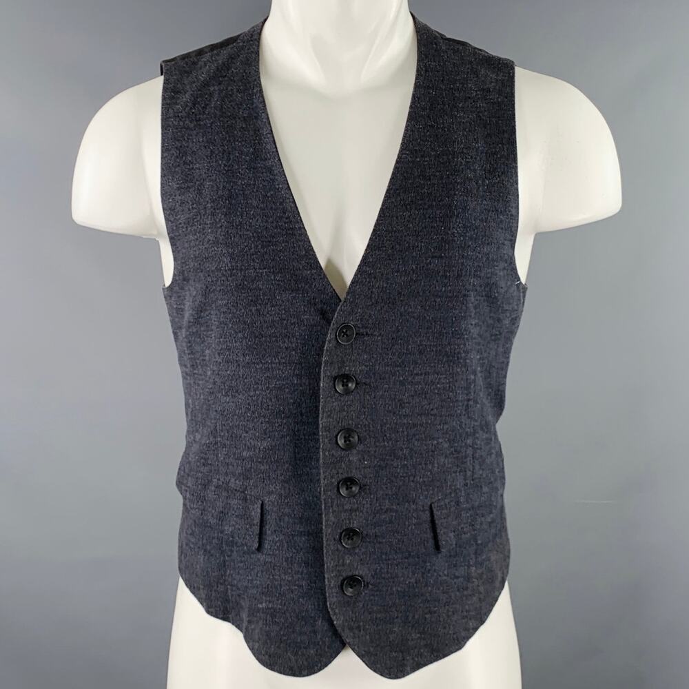 RAG & BONE Size M Grey Black Color Block Cotton Single Breasted Vest